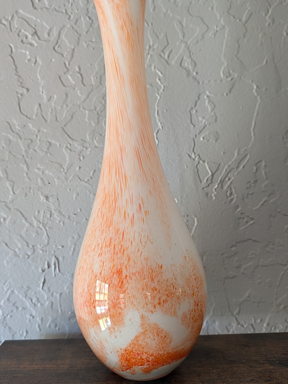 Peach Swirl Glass Vase — Decorative Accent - Picture 5 of 9
